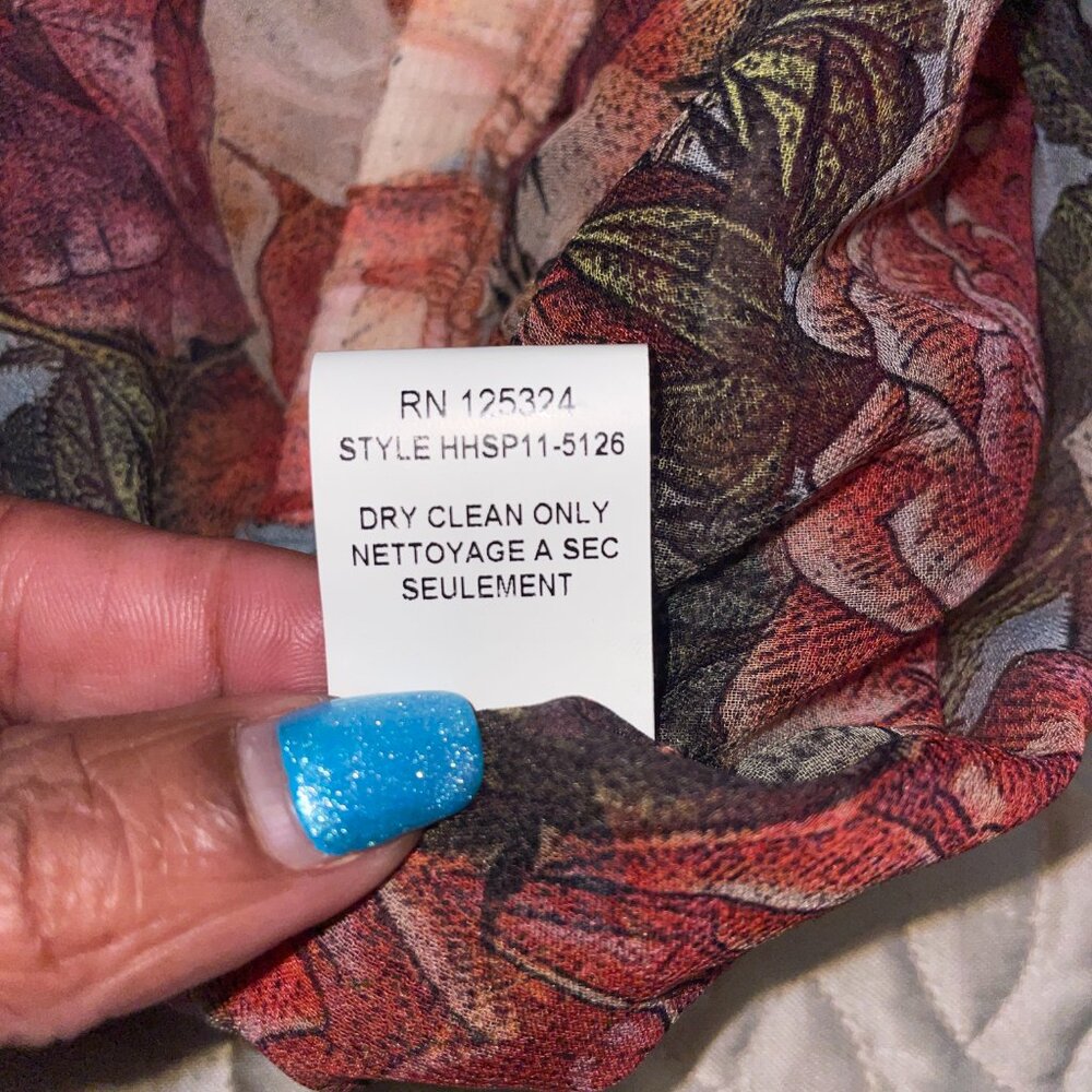 Haute Hippie Floral Sheer Blouse in Red and Green - Picture 11 of 11